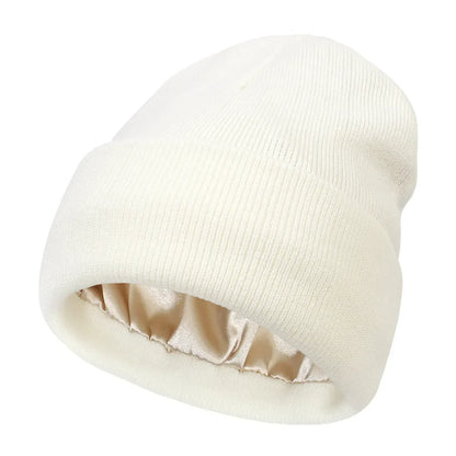 Bonnet Tricoté Doublure Satin - Satinaza