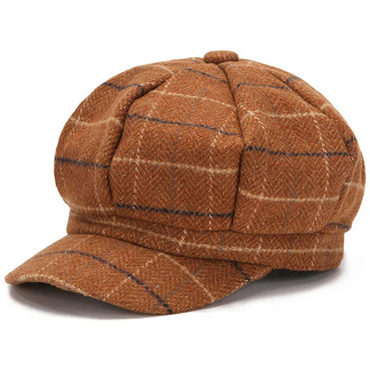 Béret Casquette Gavroche Femme à Carreaux - Gridin