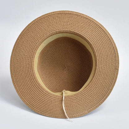 Chapeau de Paille Femme – Fleurs Décoratives et Perles