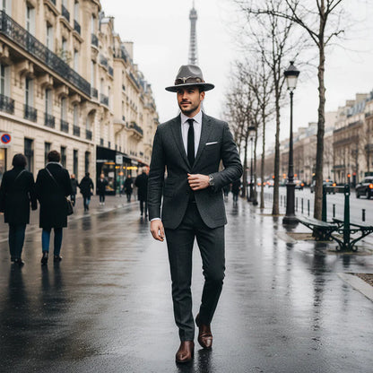 Chapeau Fedora Feutre – Bande Cuir Décor Longhorn