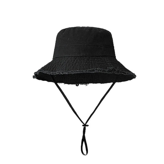 Bob Coton avec Cordon Ajustable – Bord Effiloché