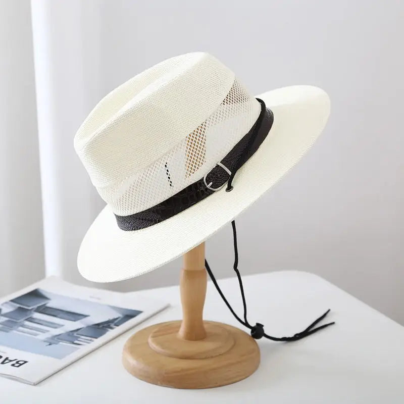 Chapeau Panama Homme Aéré Avec Cordon – Solaro