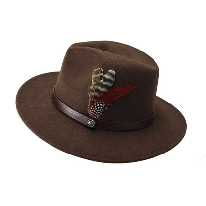 Chapeau Fedora Coton – Plume Décorative
