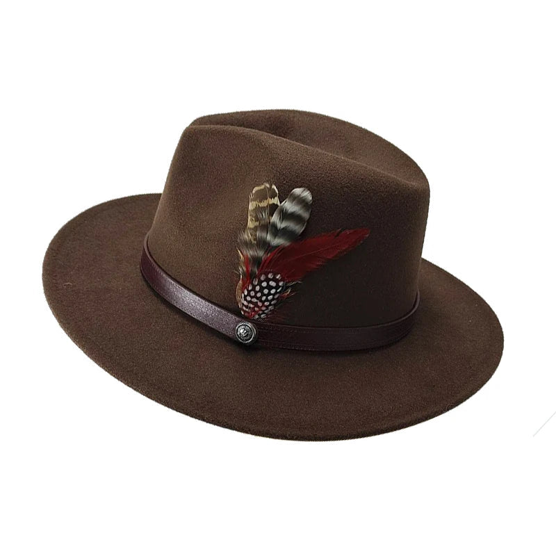 Chapeau Fedora Coton – Plume Décorative