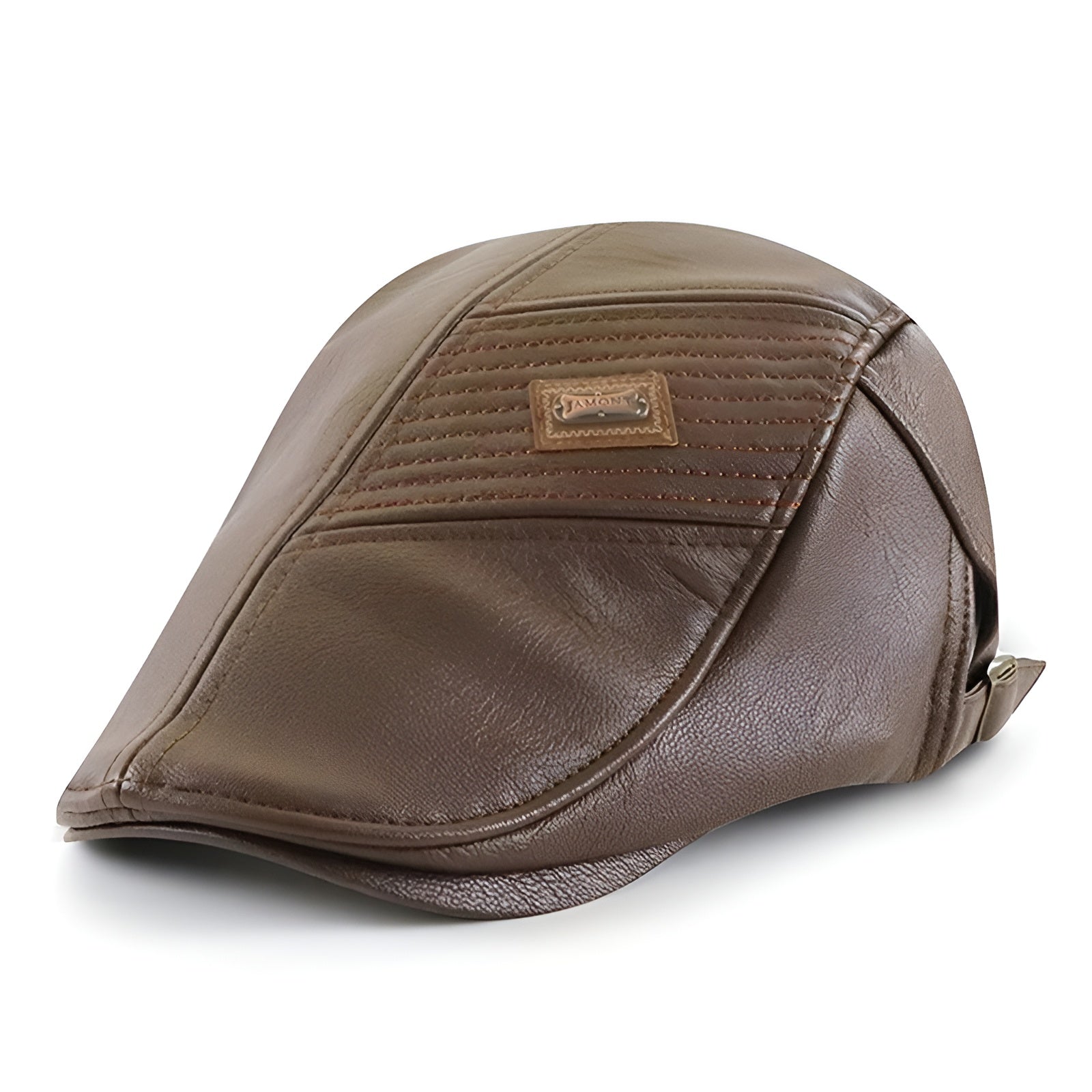 Béret Homme en Cuir avec Détails Matelassés - Aventura