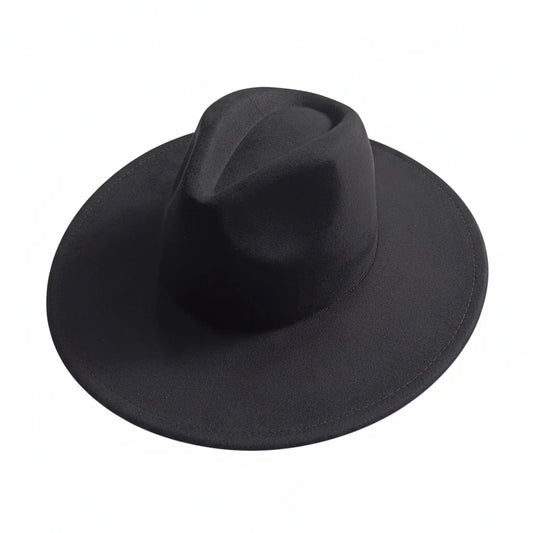 Chapeau Fedora Suédine – Bord Large et Bande Fine
