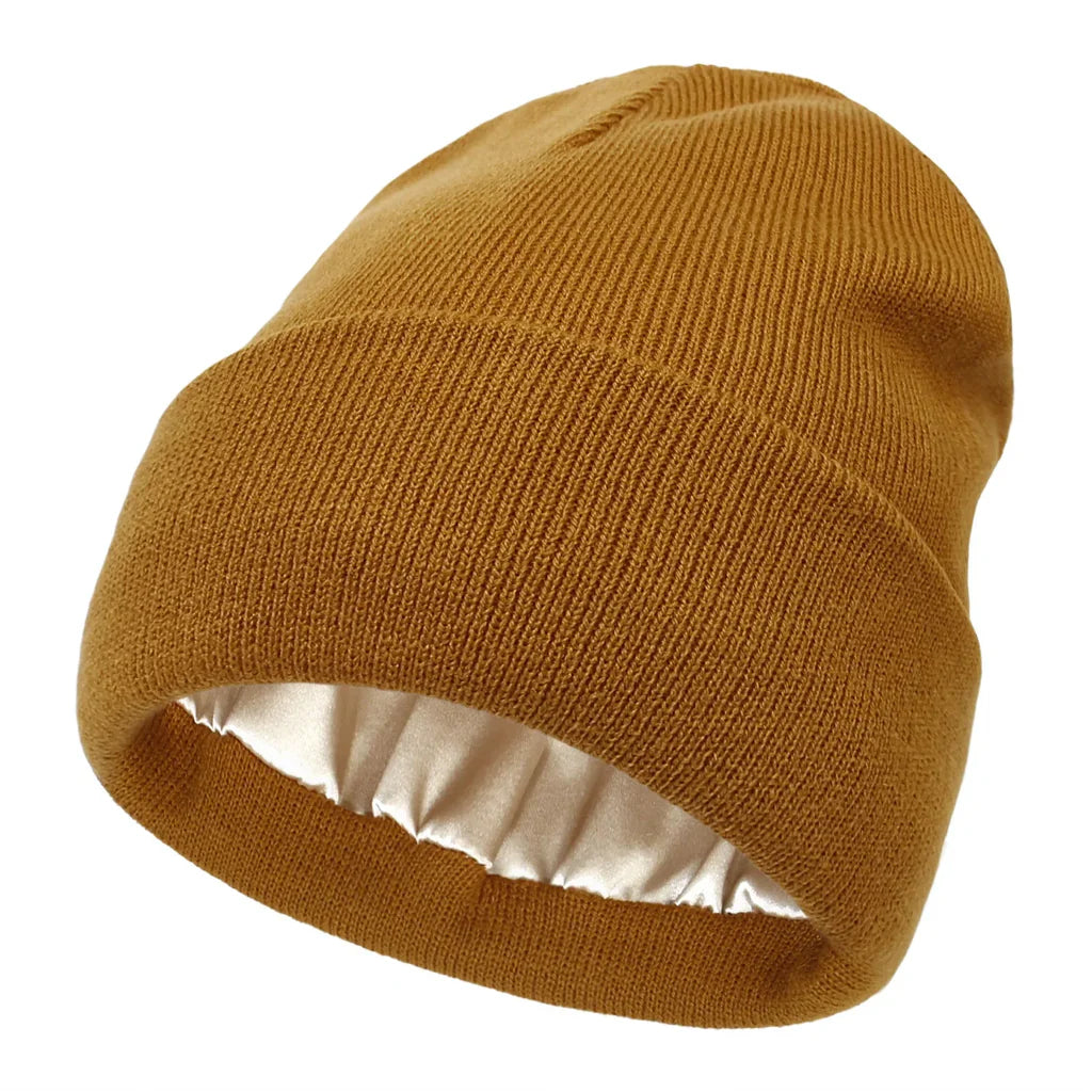 Bonnet Tricoté Doublure Satin - Satinaza