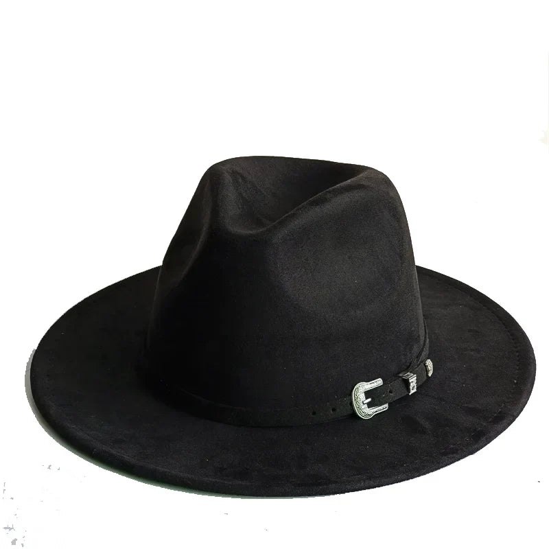 Chapeau Fedora Suédine – Ruban Peint Main