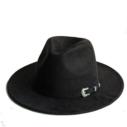 Chapeau Fedora Suédine – Ruban Peint Main