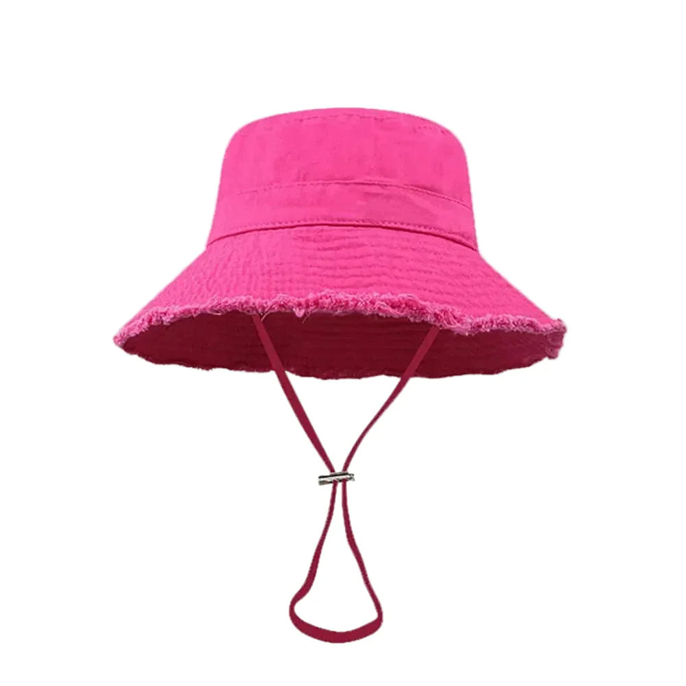 Bob Coton avec Cordon Ajustable – Bord Effiloché