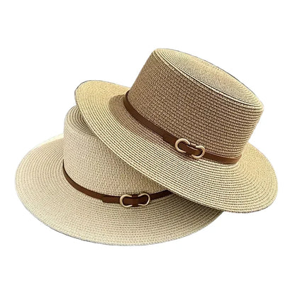 Chapeau de Paille – Ruban Cuir Boucle Métal
