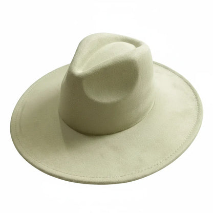 Chapeau Fedora Suédine – Bord Large et Bande Fine