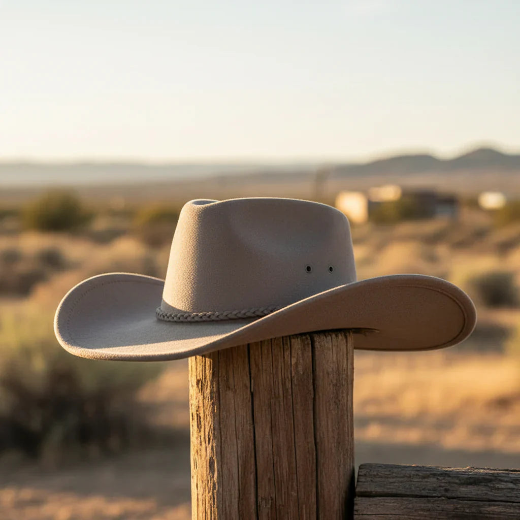 Chapeau Cowboy Coton Tressage Décoratif
