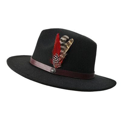 Chapeau Fedora Coton – Plume Décorative