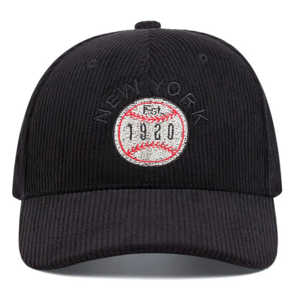 Casquette Baseball Côtelée Brodée – New York 1920