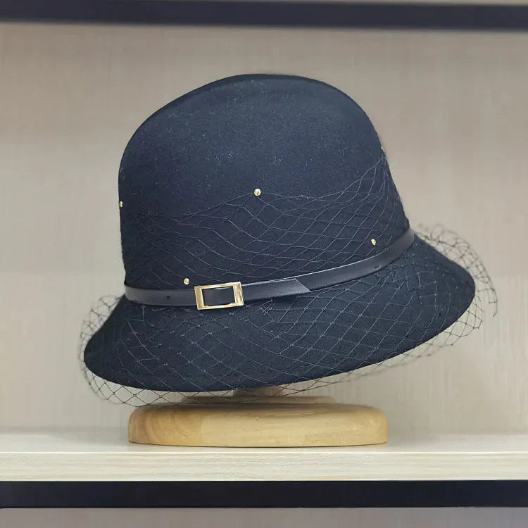 Chapeau Melon Cloche en Laine - Rétro
