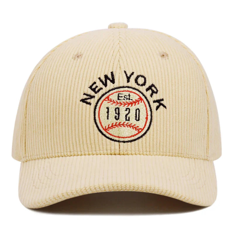 Casquette Baseball Côtelée Brodée – New York 1920
