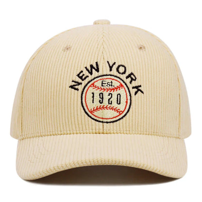 Casquette Baseball Côtelée Brodée – New York 1920