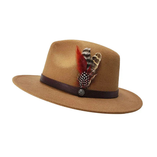 Chapeau Fedora Coton – Plume Décorative