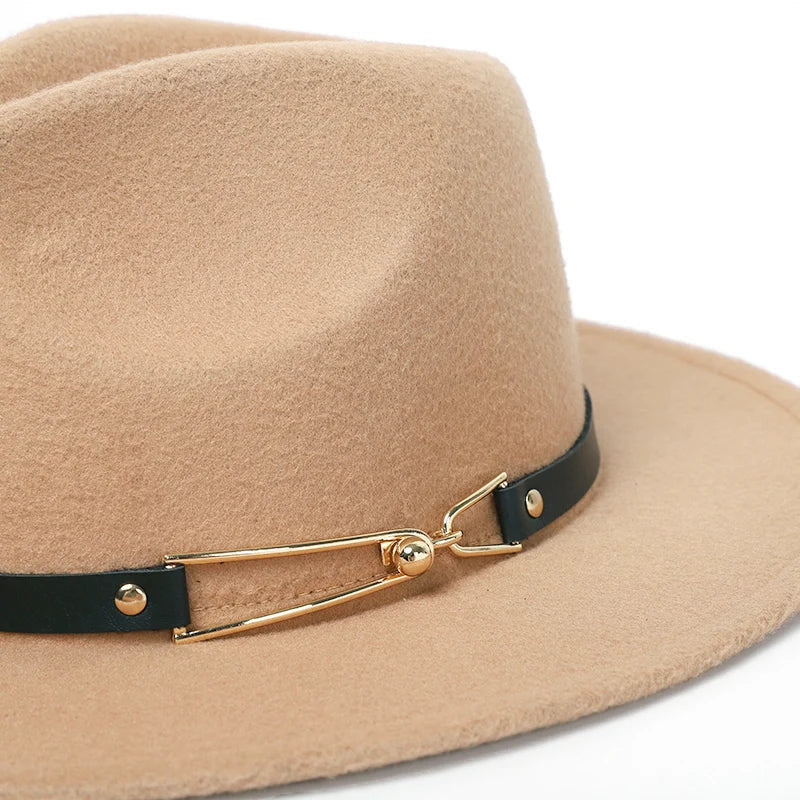 Chapeau Fedora Classy Chic Anneau Doré