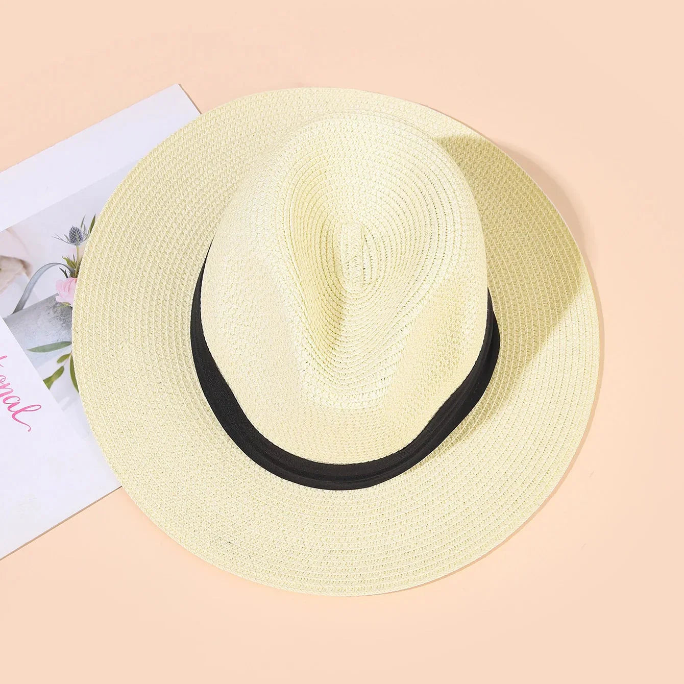 Chapeau Panama Paille Tressée – Ruban Noir