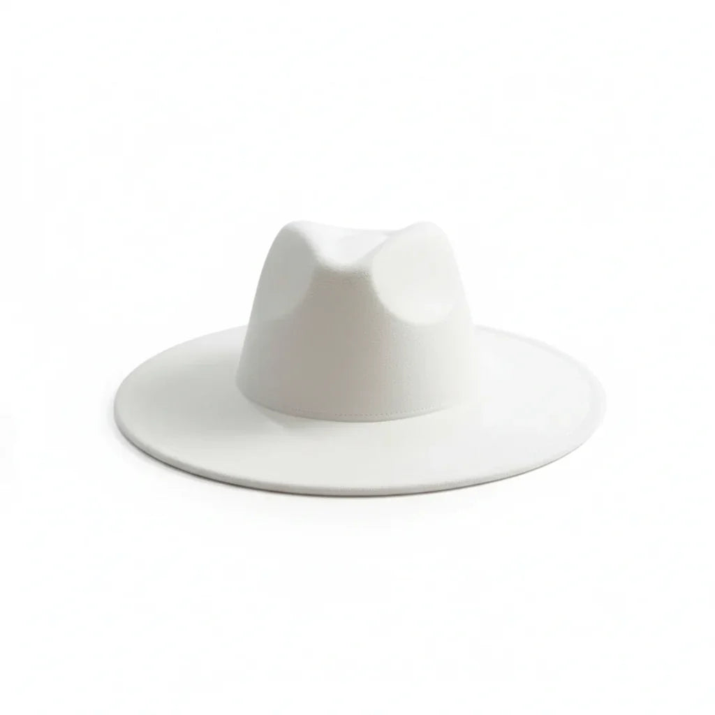 Chapeau Fedora Suédine – Bord Large et Bande Fine