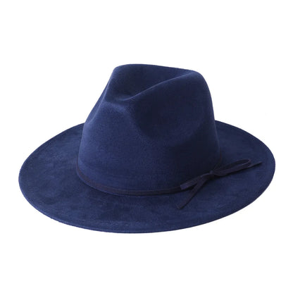 Chapeau Fedora Suédine – Ruban Peint Main