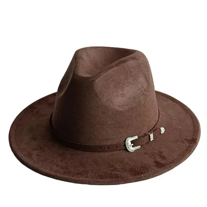 Chapeau Fedora Suédine – Ruban Peint Main