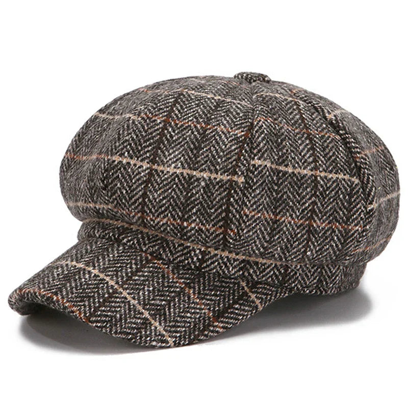 Béret Casquette Gavroche Femme à Carreaux - Gridin