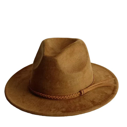 Chapeau Fedora Suédine – Ruban Peint Main