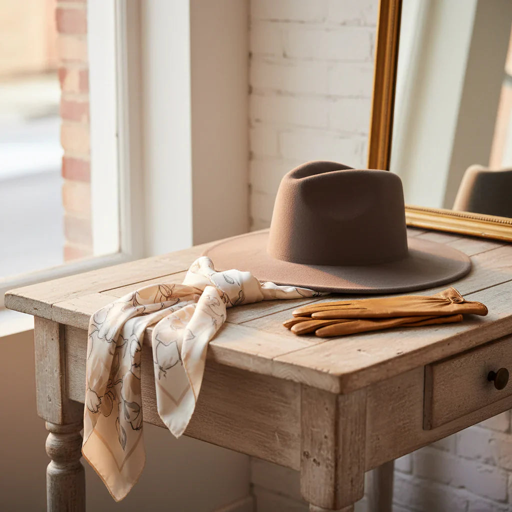 Chapeau Fedora Suédine – Bord Large et Bande Fine