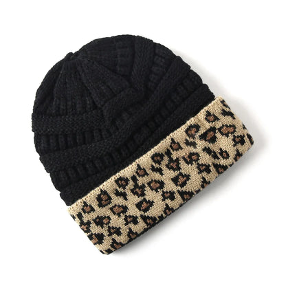 Bonnet Femme Hiver avec Revers Léopard – FelineFold