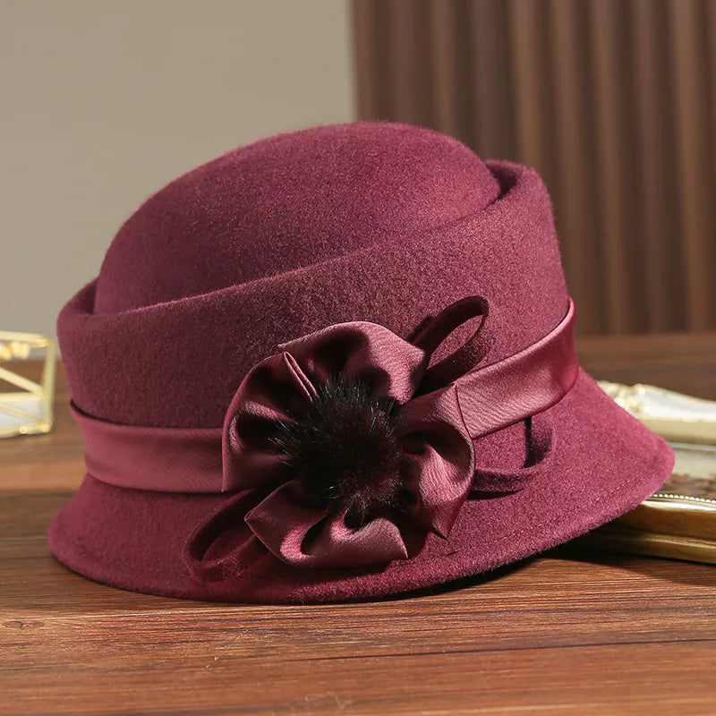 Chapeau Melon Cloche Femme Épais Noeud