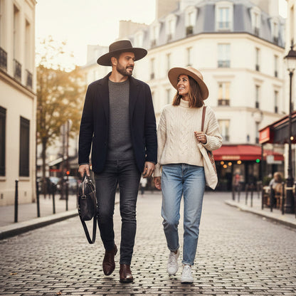 Chapeau Fedora Coton avec Bande Boucle Métallique