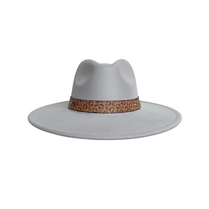 Chapeau Fedora Effet Suédine – Bandeau Motif Graphique