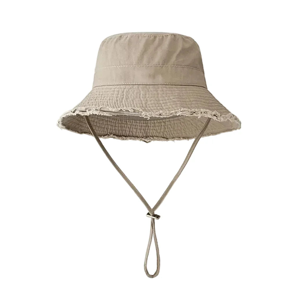 Bob Coton avec Cordon Ajustable – Bord Effiloché