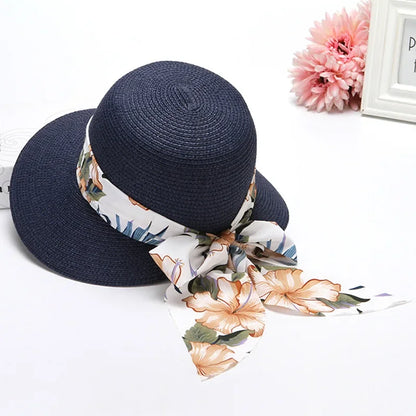 Chapeau de Paille à Larges Bords – Ruban Fleuri Tropical