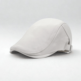 Béret Casquette Homme Cuir Blanc
