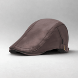 Béret Casquette Homme Cuir Marron