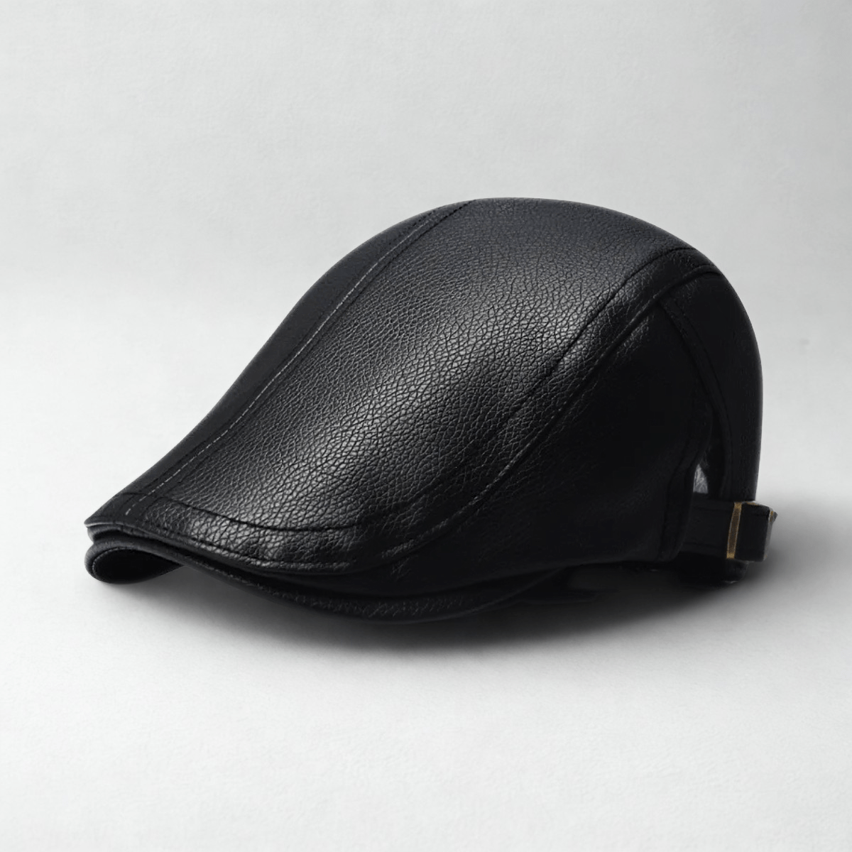 Béret Casquette Homme Cuir Noir