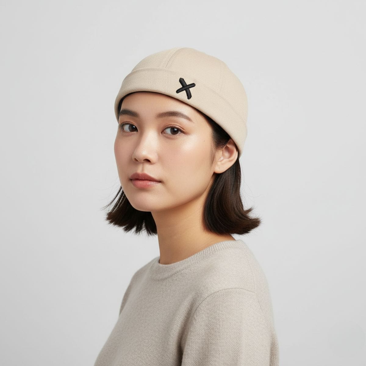 Bonnet Casquette Femme Beige Beige