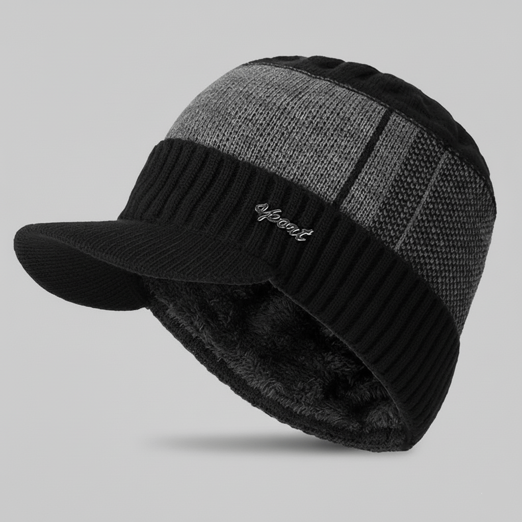 Bonnet Casquette Homme avec Visière Noir
