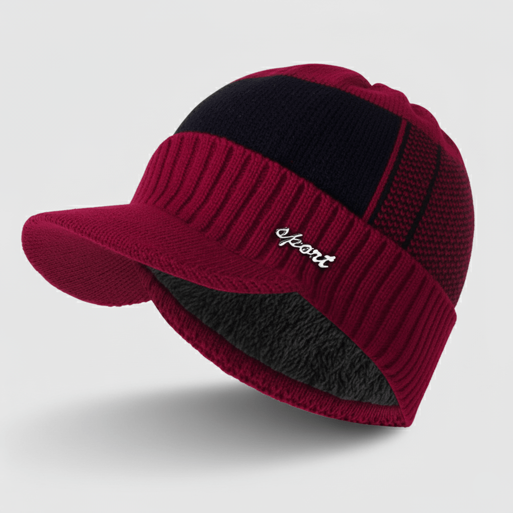Bonnet Casquette Homme avec Visière Rouge