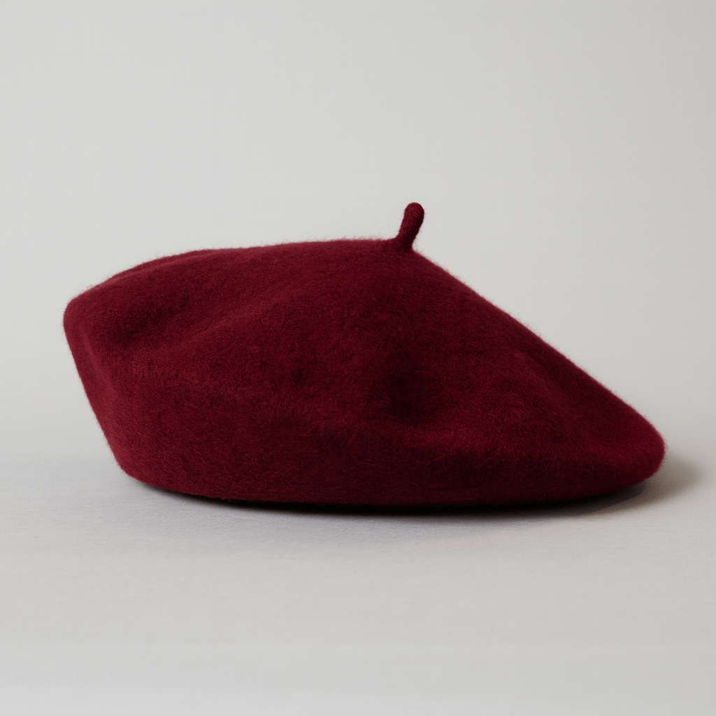 Casquette Béret Homme Laine Bordeau
