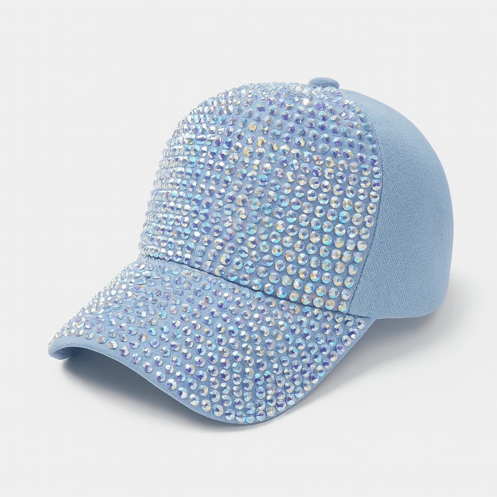 Casquette Femme Été à Strass Bleu