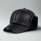 Casquette Homme Hiver Cuir Noir