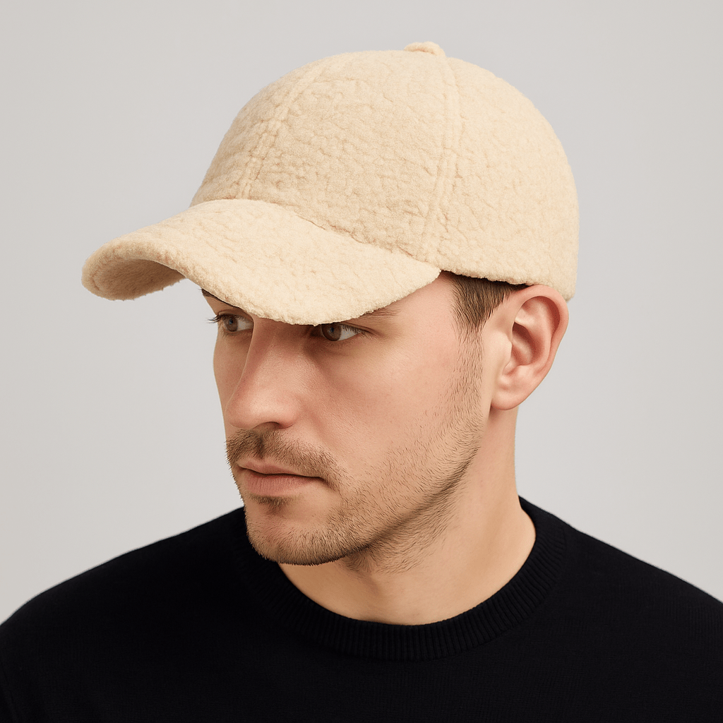 Casquette Homme Hiver Velours Beige