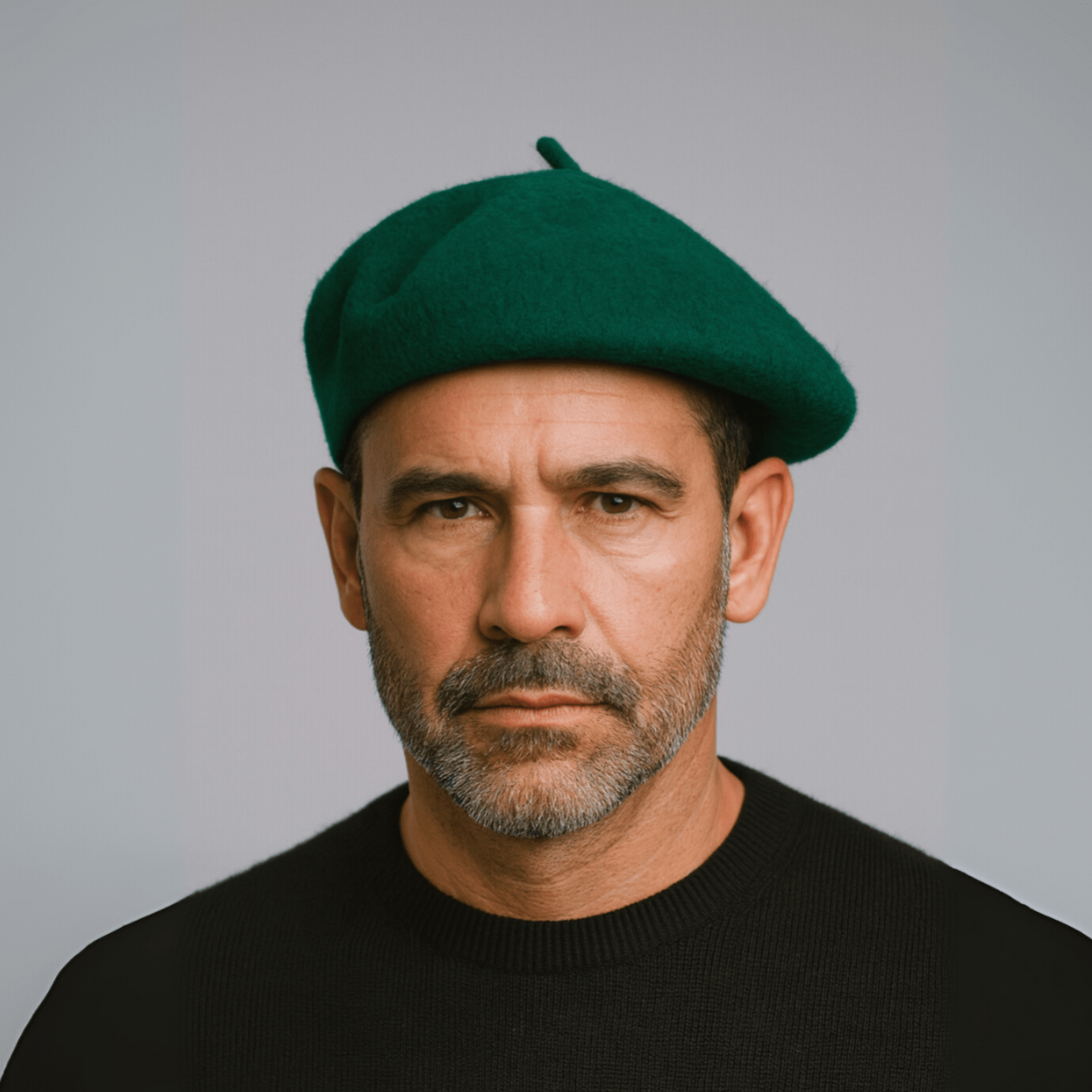 Casquette Plate Homme Laine Vert