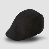 Casquette Plate Homme Lin Noir