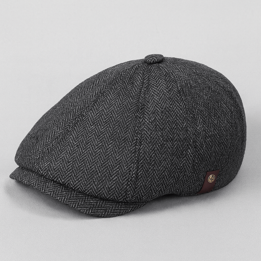 Casquette Plate Homme Tendance Gris Foncé